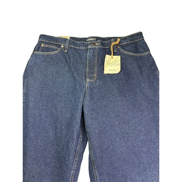 Cabela's Womens Denim Jeans With Flannel Lining Size 16 Long Dark Wash New - Picture 2 of 8